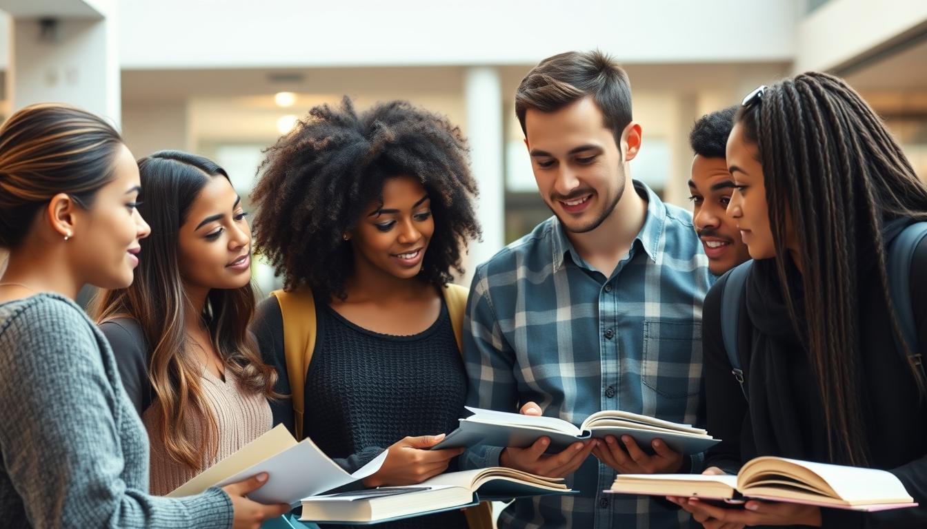 Student using learning strategies while studying